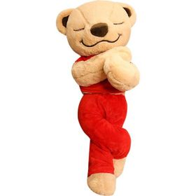 Sanlindou Yaratıcı Yoga Giyinmiş Kırmızı Ayı 40 cm Peluş Oyuncak