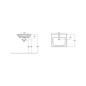 Sanovit Soft 55 cm Beyaz Konsollu Oval Köşeli Lavabo