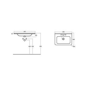 Sanovit Urban 60 cm Beyaz Konsollu Lavabo