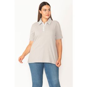 Şans 65N27322 Gri Kadın Bluz
