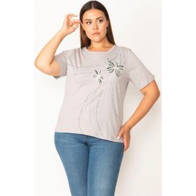 Şans 65N27881 Gri Kadın Bluz