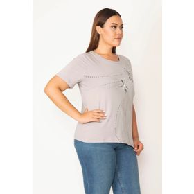 Şans 65N27881 Gri Kadın Bluz