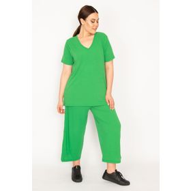 Şans 65N32939 Yeşil Kadın Pantolon