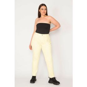 Şans 65N33014 Sarı Kadın Pantolon