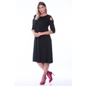 Şans 65N34396 Siyah Kadın Elbise