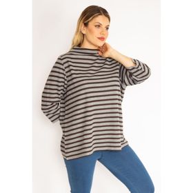 Şans 65N35169 Gri Kadın Bluz
