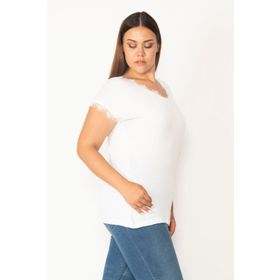 Şans 65N36393 Beyaz Kadın Bluz