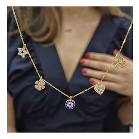 Şans Kolye Gold Kaplama 925 Ayar Gümüş Kolye
