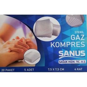 Sanus 7.5x7.5 Cm 4 Kat 100'lü Gaz Kompress