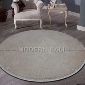 Sarar Post Pofuduk Beyaz Yuvarlak Kaymaz Taban 80x80 cm Salon Halı