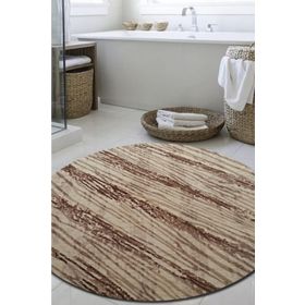 Sarar Yuvarlak Kaymaz Taban Kahve vizon Düz Renk 120x120 cm Salon Halı