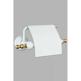 Saray Banyo Artemis Beyaz Gold Kapaklı Kağıtlık