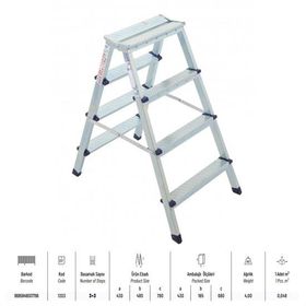 Saraylı 3+3 Basamak Metal Çift Çıkışlı Merdiven