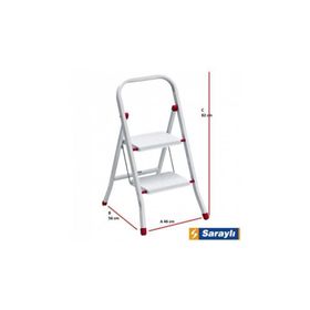 Saraylı Pratik Beyaz 3 Basamaklı Metal Merdiven