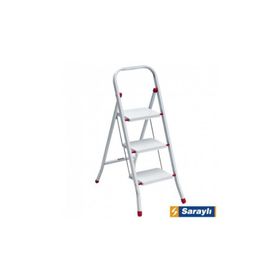 Saraylı Pratik Beyaz 3 Basamaklı Metal Merdiven