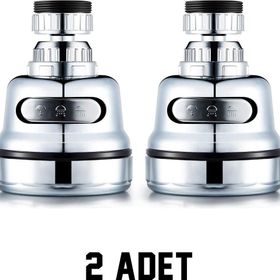 Sardıcı 2 Adet %70 Su Tasarruflu Musluk Başlığı Mutfak Lavabo Krom 3 Fonksiyonlu Başlık