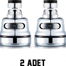 Sardıcı 2 Adet %70 Su Tasarruflu Musluk Başlığı Mutfak Lavabo Krom 3 Fonksiyonlu Başlık