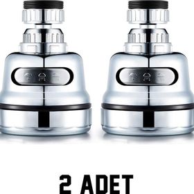 Sardıcı 2 Adet %70 Su Tasarruflu Musluk Başlığı Mutfak Lavabo Krom 3 Fonksiyonlu Başlık