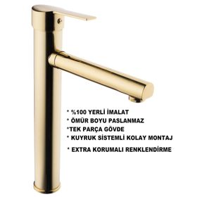 Sardıcı PRA-8895953-2298 Çanak Altın Lavabo Bataryası