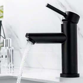 Sardıcı Siyah Kaplama Çift Su Girişli Yüksek Model Lavabo Bataryası
