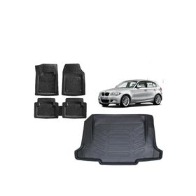 Sare Tuning Bmw 1 Serisi Uyumlu E87 2010 Model 3d Bagaj Havuzu ve 4D Luxury Siyah Havuzlu Paspas