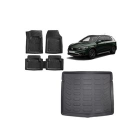 Sare Tuning Fiat Egea Cross 2015 Model 3D Siyah İnce Stepneli Siyah Bagaj Havuzu ve 4D Luxury Havuzlu Paspas