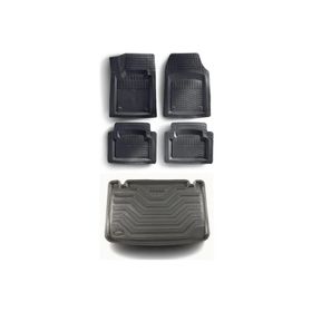 Sare Tuning Fiat Fiorino Combi 2007 Sonrası Plastik uyumlu Zemin 4d Kutulu Paspas ve 3d Bagaj Havuzu