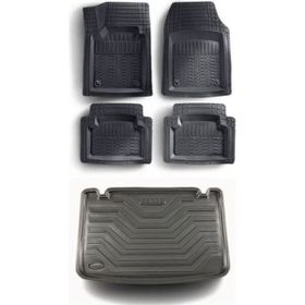 Sare Tuning Fiat Fiorino Combi 2007 Sonrası Plastik uyumlu Zemin 4d Kutulu Paspas ve 3d Bagaj Havuzu