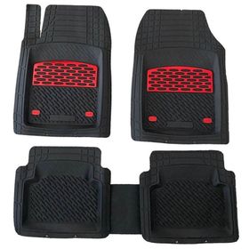 Sare Tuning Fiat Punto EVO 2009-2011 Araca Uyumlu Krom Kırmızı Derin Havuzlu Siyah Oto Paspas Takımı