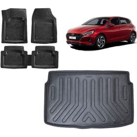 Sare Tuning Hyundai I20 2022 Model Uyumlu Plus Alt Kademe Siyah 3D Bagaj Havuzu ve 4D Luxury Havuzlu Paspas