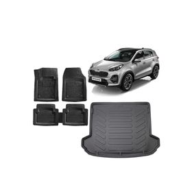 Sare Tuning Kia Sportage R 2016 Model Siyah 3D Bagaj Havuzu ve 4D Luxury Havuzlu Paspas