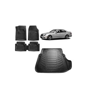 Sare Tuning Mercedes E Serisi W211 2005 Model Uyumlu Siyah 3D Bagaj Havuzu ve 4D Luxury Havuzlu Paspas