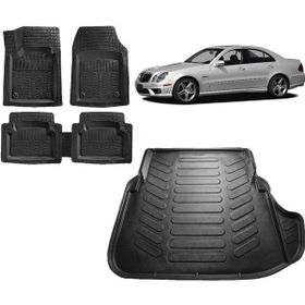 Sare Tuning Mercedes E Serisi W211 2005 Model Uyumlu Siyah 3D Bagaj Havuzu ve 4D Luxury Havuzlu Paspas