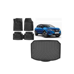 Sare Tuning Nissan Qashqai 2023 Model 3d Alt Kademe Bagaj Havuzu ve 4D Luxury Havuzlu Paspas