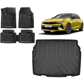 Sare Tuning Opel Astra L 2023 Model Siyah 3D Alt Bagaj Havuzu ve 4D Luxury Havuzlu Paspas