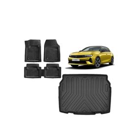 Sare Tuning Opel Astra L 2023 Model Siyah 3D Alt Bagaj Havuzu ve 4D Luxury Havuzlu Paspas