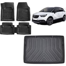 Sare Tuning Opel Crossland 2023 Model Üst Kademe Siyah 3D Bagaj Havuzu ve 4D Luxury Havuzlu Paspas