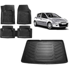 Sare Tuning Renault Clio 3 2012 Model Kancalı Siyah Bagaj Havuzu ve 4D Luxury Havuzlu Paspas