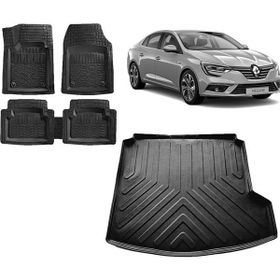 Sare Tuning Renault Megane 4 2017 Model Sağ Cepli Siyah 3D Bagaj Havuzu ve 4D Luxury Havuzlu Paspas