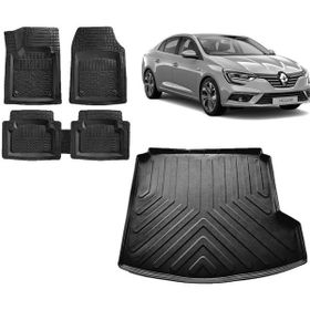 Sare Tuning Renault Megane 4 2017 Model Sağ Cepli Siyah 3D Bagaj Havuzu ve 4D Luxury Havuzlu Paspas