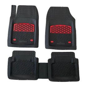Sare Tuning Renault Twingo Araca Uyumlu Krom Kırmızı Lüx 4D Havuzlu Oto Paspas Takımı