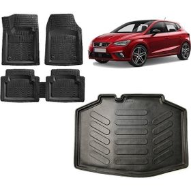 Sare Tuning Seat Ibiza 2020 Model Hatchback Siyah 3D Bagaj Havuzu ve 4D Luxury Havuzlu Paspas