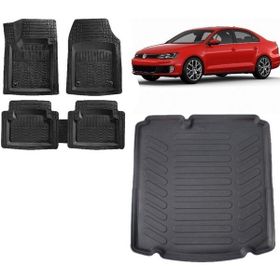 Sare Tuning Volkswagen Jetta 2015 Cepsiz Model Siyah 3D Bagaj Havuzu ve 4D Luxury Havuzlu Paspas