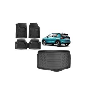 Sare Tuning Volkswagen T-cross 2023 Model 3d Alt Kademe Bagaj Havuzu ve 4D Luxury Havuzlu Paspas
