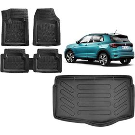 Sare Tuning Volkswagen T-cross 2023 Model 3d Alt Kademe Bagaj Havuzu ve 4D Luxury Havuzlu Paspas