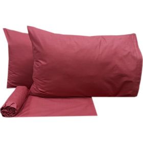 Sarev 160 x 200 cm Çift Kişilik Bordo Fitted Çarşaf Seti
