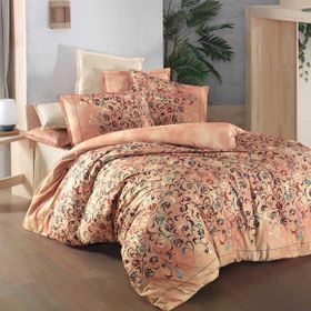 Sarev Astra V1 Fancy Poplin Çift Kişilik 200x220 cm Taba Nevresim Takımı