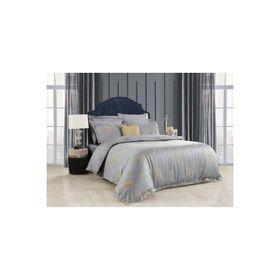 Sarev Delphi Mavi Çift Kişilik %100 Pamuk Yatak Örtüsü