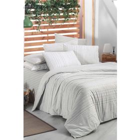 Sarev Diego Beyaz Tek Kişilik %100 Pamuk Fancy Poplin Nevresim Takımı
