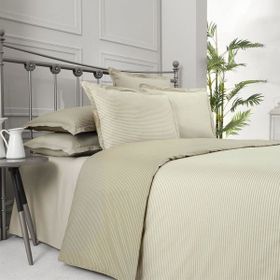 Sarev Fancy Stripe Bej Çift Kişilik Nevresim Takımı